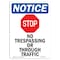 Signmission OSHA Notice Sign, 14" Height, Rigid Plastic, No Trespassing Or Sign With Symbol, Portrait OS-NS-P-1014-V-14961 - alternate 1